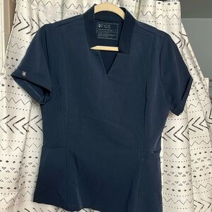 FIGS Inala Slim Scrub Top - Dark Harbor